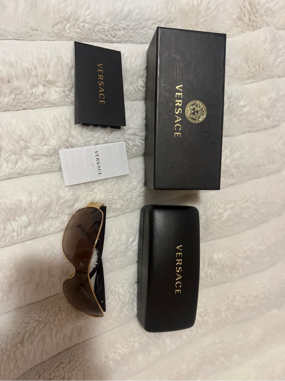 Versace Gold Frame Brown Lens Sunglasses